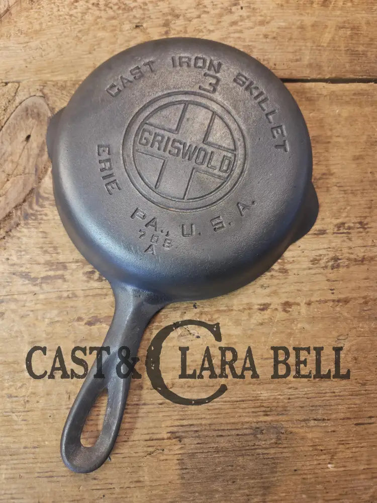 1930’s Griswold #3 Cast Iron Egg Skillet with Large Block Logo 709 A. Skillet