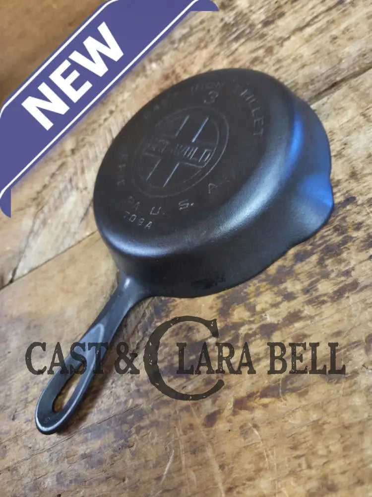 1930’s Griswold #3 Cast Iron Egg Skillet with Large Block Logo 709 A Skillet