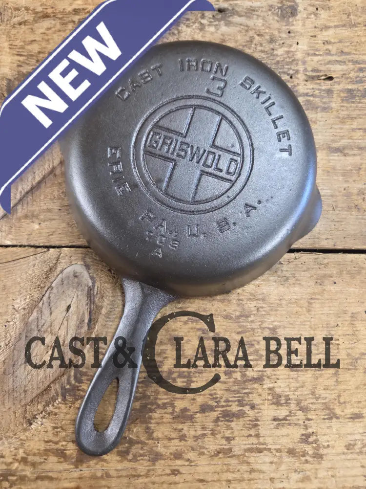 1930’s Griswold #3 Cast Iron Egg Skillet with Large Block Logo 709 A. Skillet