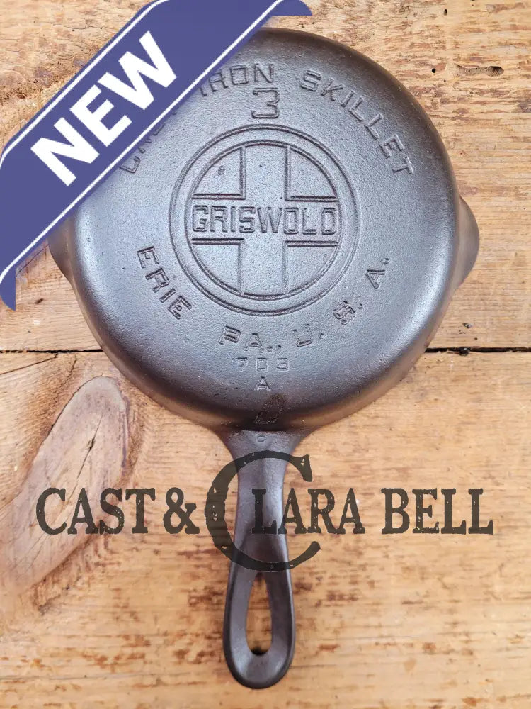 1930’s Griswold #3 Cast Iron Egg Skillet with Large Block Logo 709 A. Best Seller! Skillet