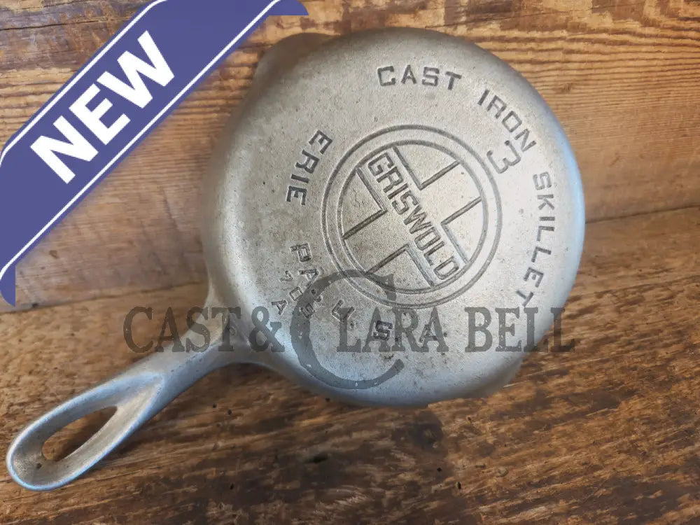 1930’s Griswold #3 Chrome Finish Cast Iron Skillet with Large Block Logo 709 A - Skillet