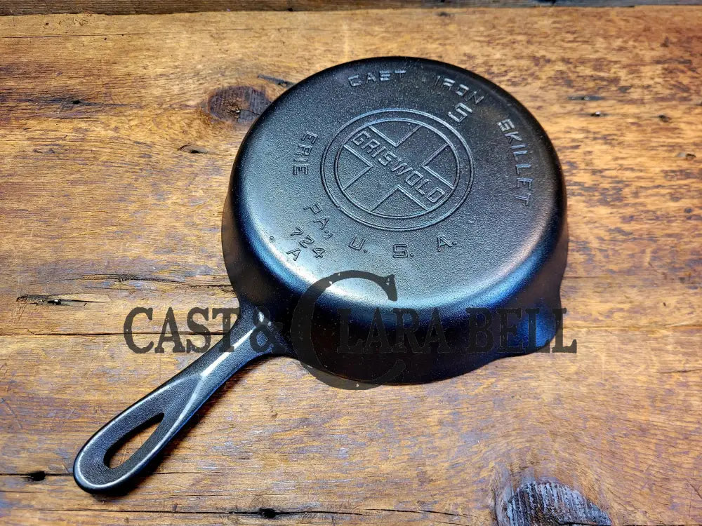 1930’S Griswold #5 Cast Iron Skillet With Large Block Logo 724 A