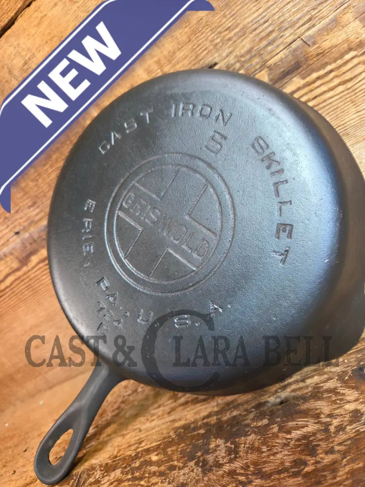 1930’s Griswold #5 Cast Iron Skillet with Large Block Logo 724 C - Skillet