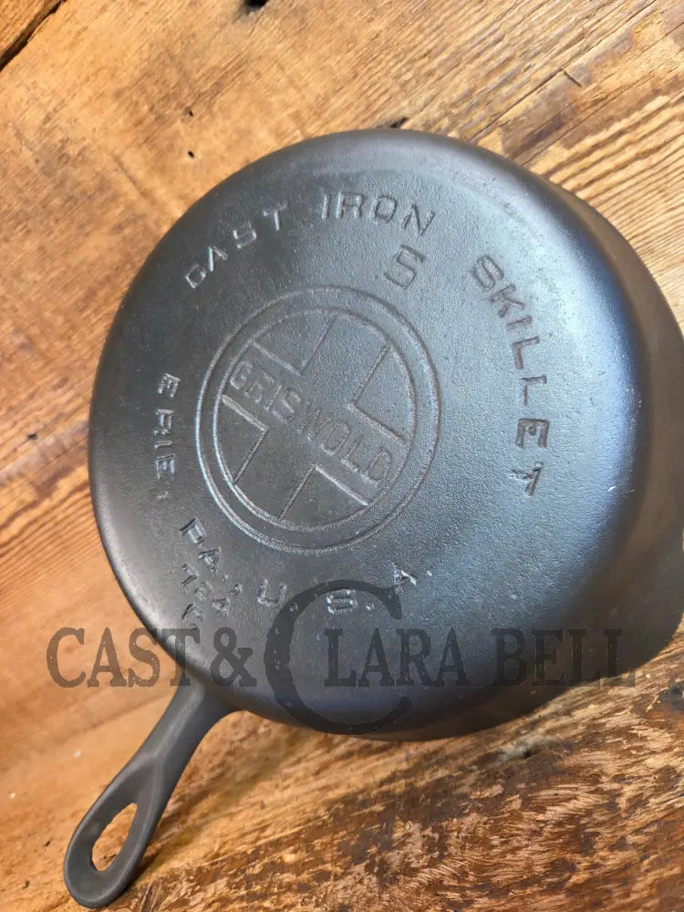 1930’s Griswold #5 Cast Iron Skillet with Large Block Logo 724 C - Skillet