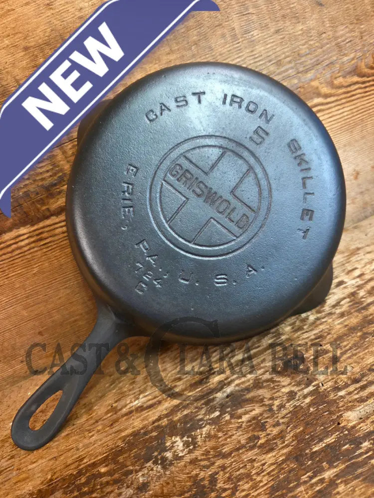 1930’s Griswold #5 Cast Iron Skillet with Large Block Logo 724 C - Skillet