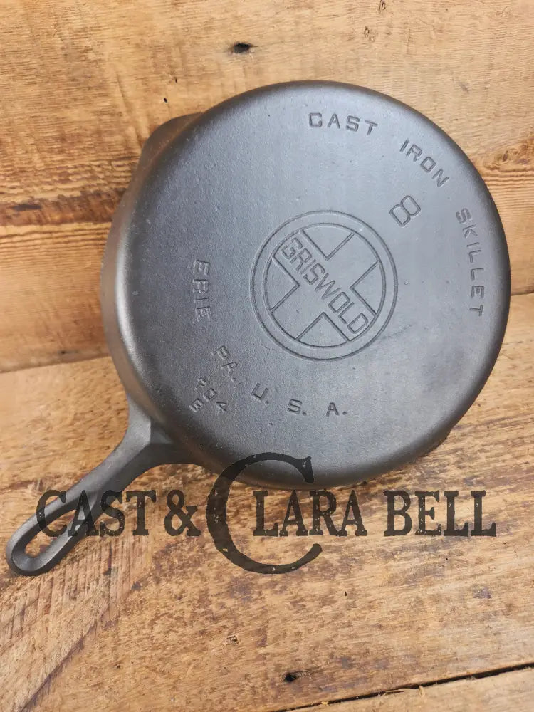 1930’s Griswold #8 Cast Iron Skillet with Large Block Logo 704 B Skillet