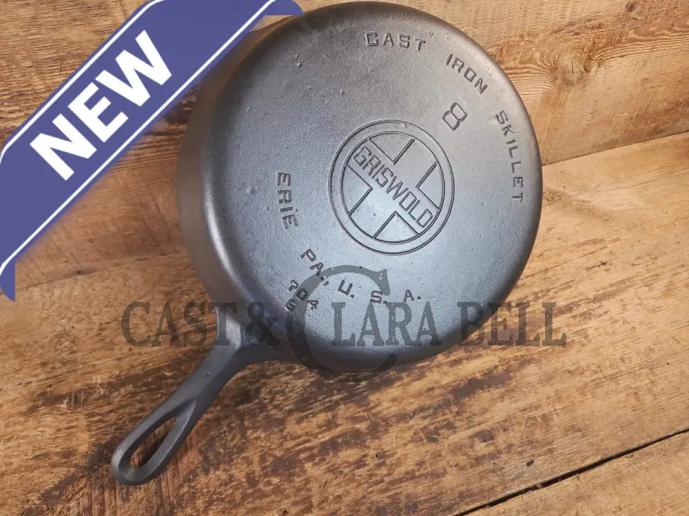 1930’s Griswold #8 Cast Iron Skillet with Large Block Logo 704 B - Skillet