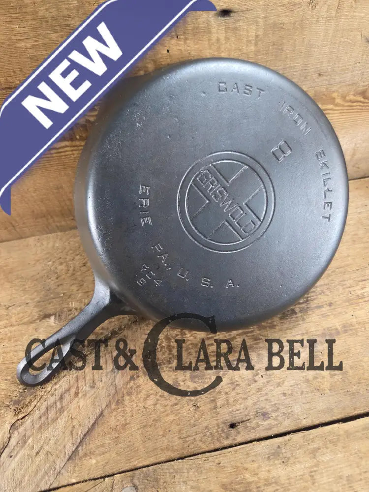 1930’s Griswold #8 Cast Iron Skillet with Large Block Logo 704 B. Perfect for gas and electric cooktops! Skillet