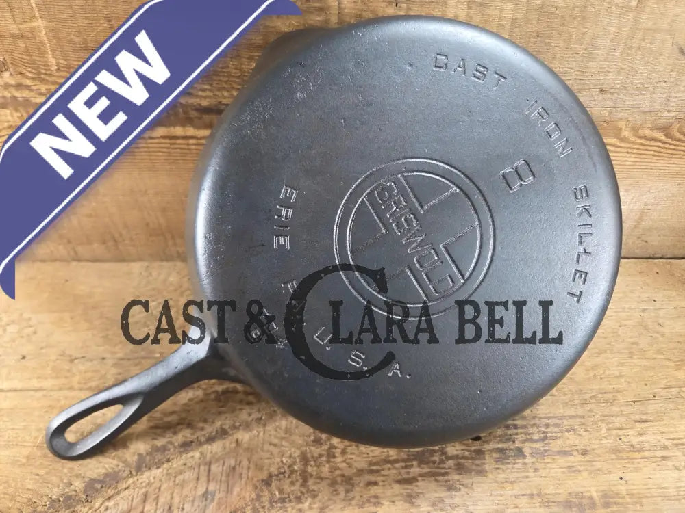 1930’s Griswold #8 Cast Iron Skillet with Large Block Logo 704 B. Perfect for gas and electric cooktops! Skillet