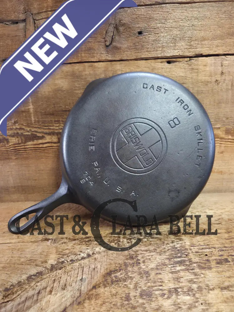 1930’s Griswold #8 Cast Iron Skillet with Large Block Logo 704 B. Perfect for gas and electric cooktops! Skillet