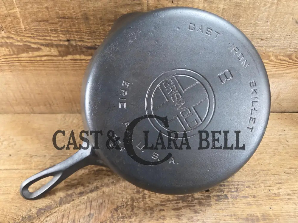 1930’s Griswold #8 Cast Iron Skillet with Large Block Logo 704 B. Perfect for gas and electric cooktops! Skillet