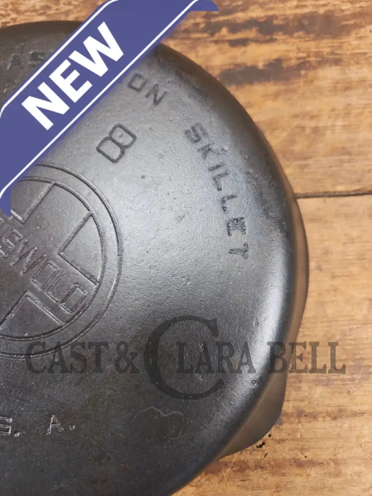 1930’s Griswold #8 Cast Iron Skillet with Large Block Logo 704 C - Skillet