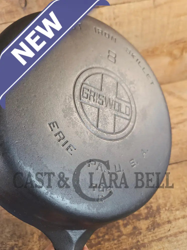 1930’s Griswold #8 Cast Iron Skillet with Large Block Logo 704 C - Skillet
