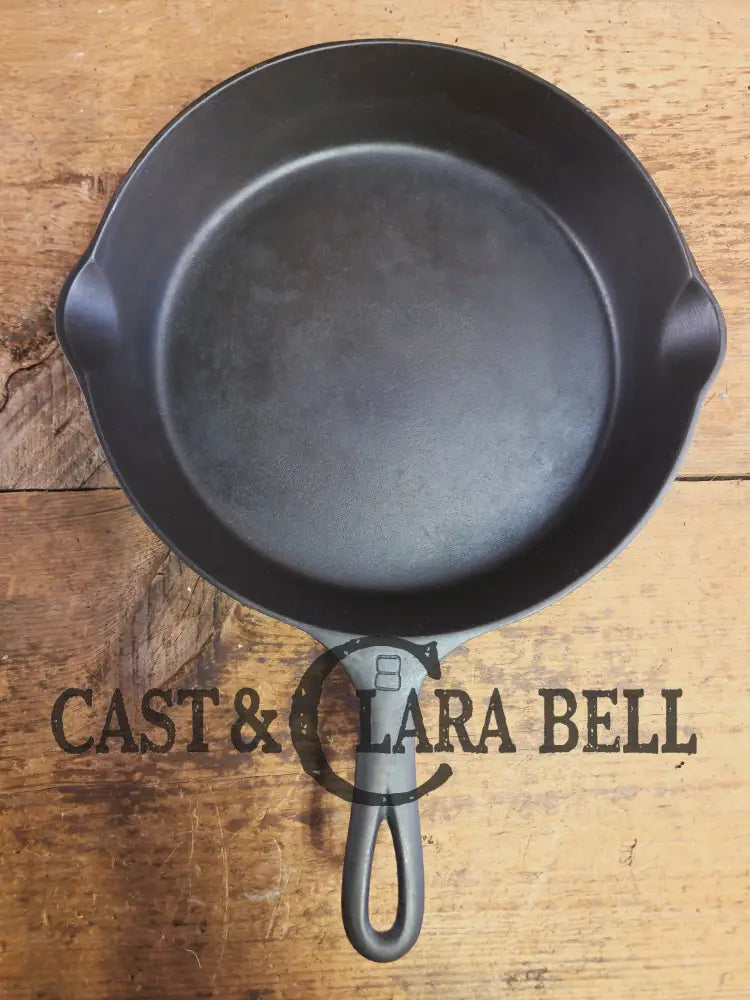 1930’s Griswold #8 Cast Iron Skillet with Large Block Logo 704 G Skillet