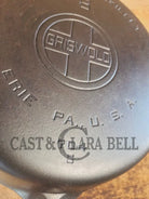 1930’s Griswold #8 Cast Iron Skillet with Large Block Logo 704 G - Skillet