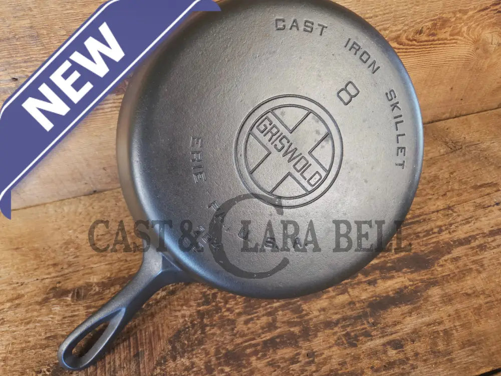 1930’s Griswold #8 Cast Iron Skillet with Large Block Logo 704 G - Skillet