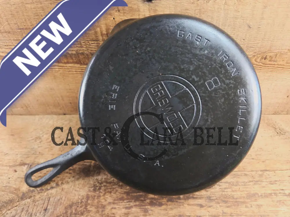 1930’s Griswold #8 Cast Iron Skillet with Large Block Logo 704 H Skillet