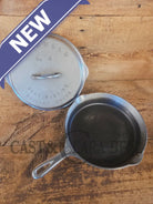 1930’s Griswold #8 Chrome Finish Cast Iron Skillet AND Matching Lid - Skillet