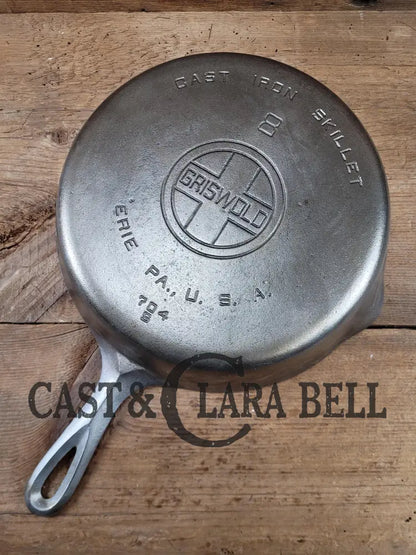 1930’S Griswold #8 Chrome Finish Cast Iron Skillet With Large Block Logo 704