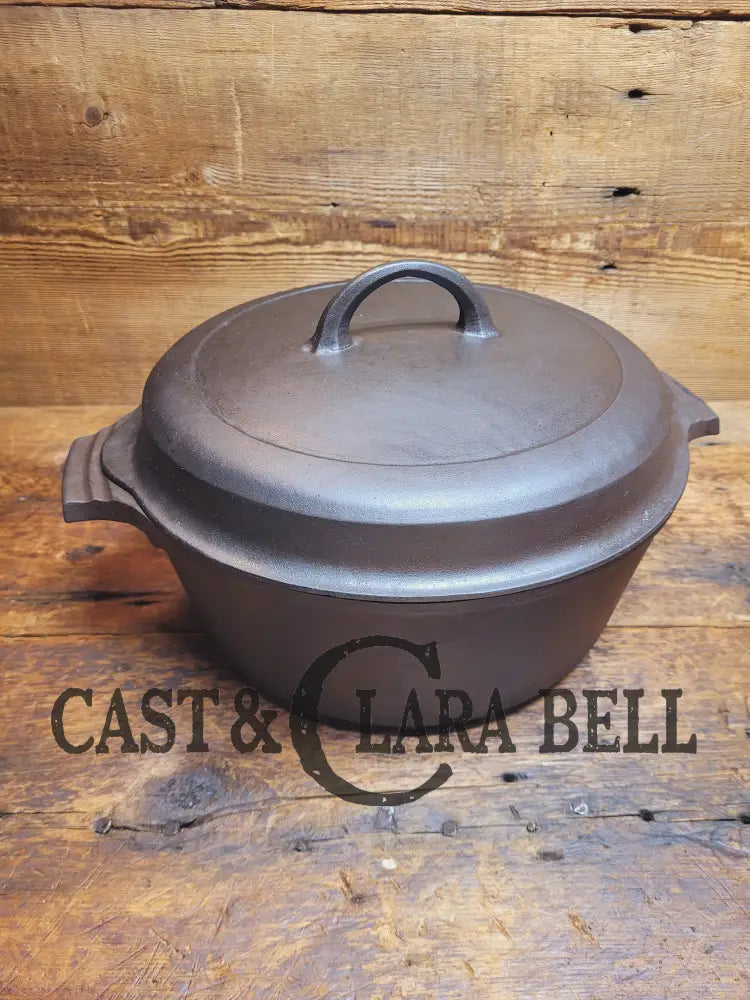 1930S Griswold #8 Dutch Oven 2568 With Matching Hinged Lid! Beautiful Piece For Your Gourmet