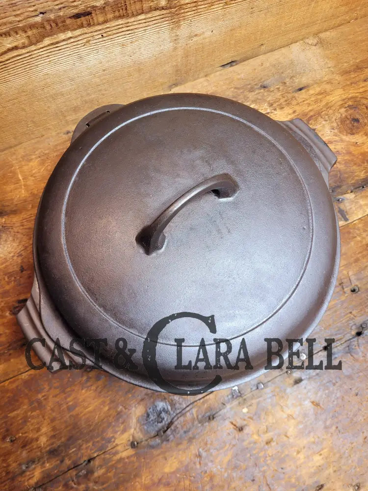 1930S Griswold #8 Dutch Oven 2568 With Matching Hinged Lid! Beautiful Piece For Your Gourmet