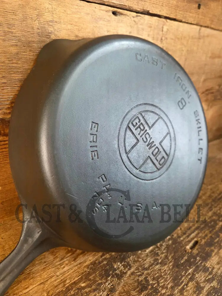 1930’s Griswold #8 Skillet with Large Block Logo and Smooth Bottom 704 S - Skillet