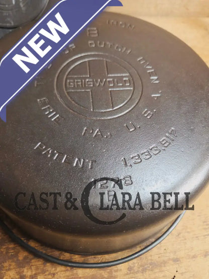 1930’s Griswold #8 Tite-Top Dutch Oven 1278 B fully marked raised Matching Lid (2551 A)! Perfect for soups & stews.