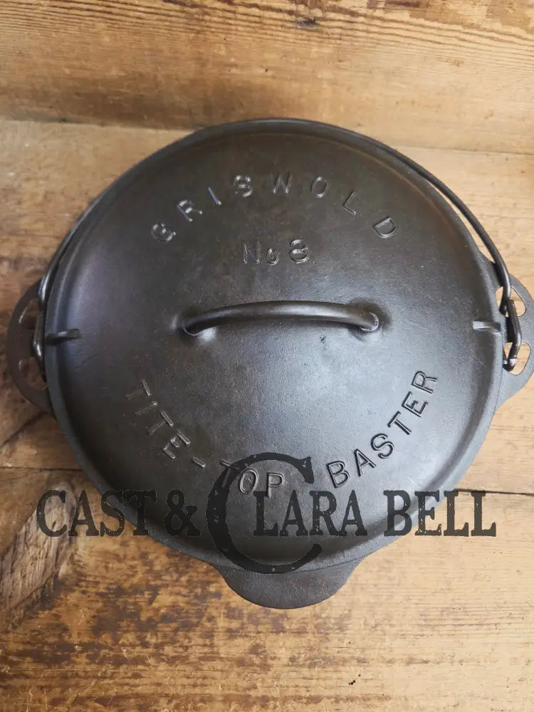 1930’s Griswold #8 Tite-Top Dutch Oven 1278 B fully marked raised Matching Lid (2551 A)! Perfect for soups & stews.