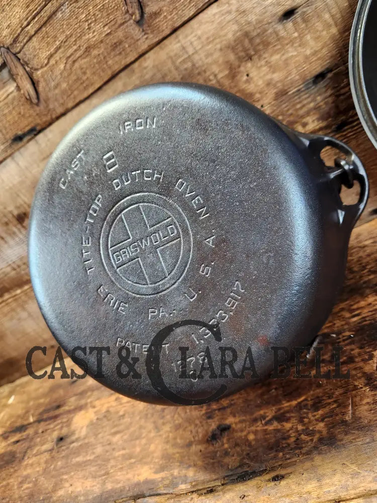 1930’S Griswold #8 Tite-Top Dutch Oven 1278 C W/ Fully Marked Raised Matching Lid! Perfect For