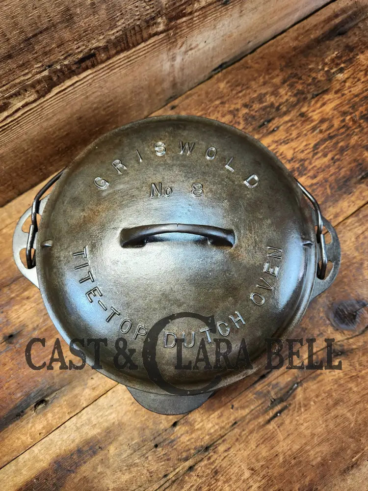 1930’S Griswold #8 Tite-Top Dutch Oven 1278 C W/ Fully Marked Raised Matching Lid! Perfect For