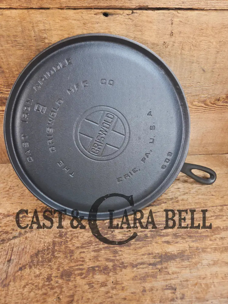 1930’s Griswold #9 Cast Iron Griddle Large Block logo ’Erie PA USA,’609’’. Awesome for pancakes and grilled cheese!
