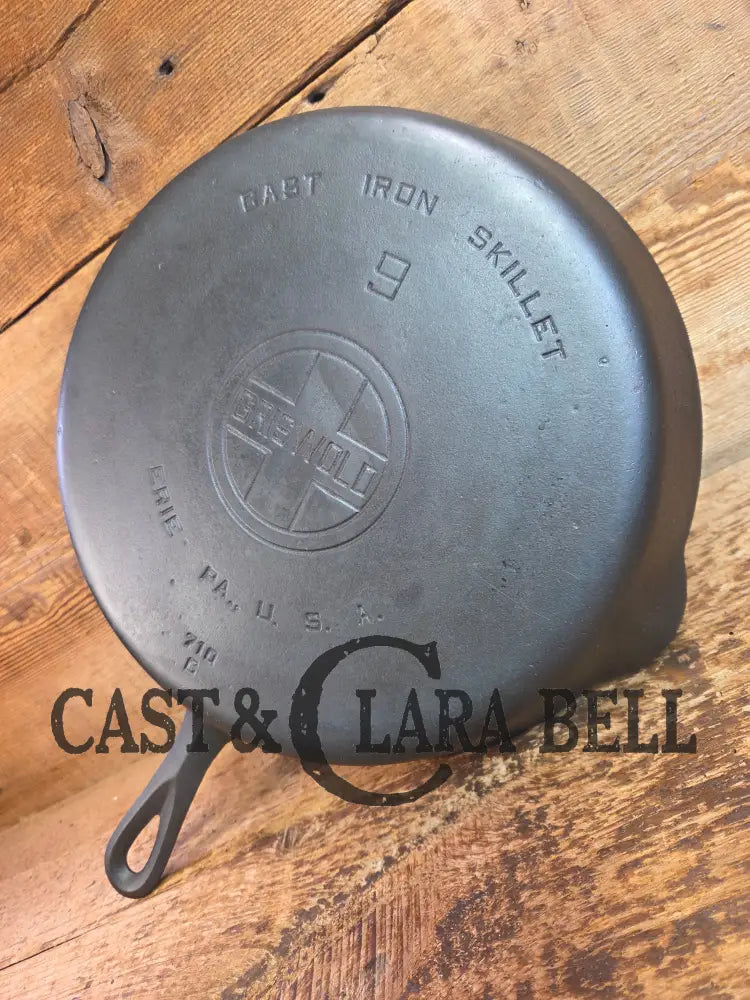 1930’s Griswold #9 Skillet with Large Block Logo and Smooth Bottom 710 C - Skillet