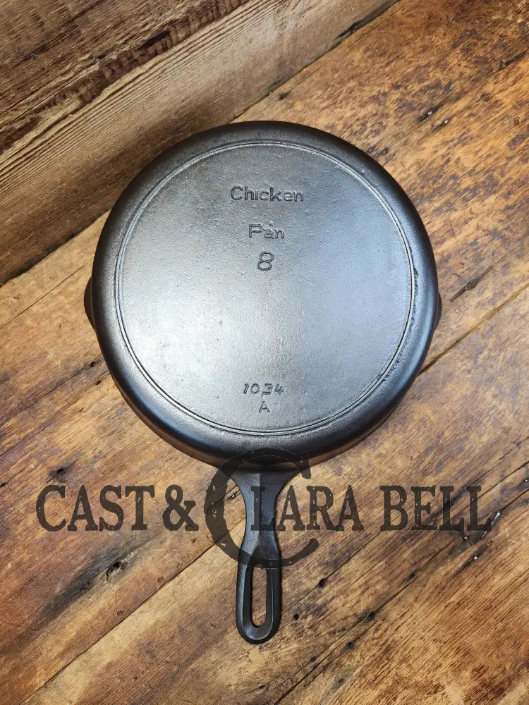 1930S Griswold Iron Mountain Series #8 Cast Chicken Pan 1034 Skillet