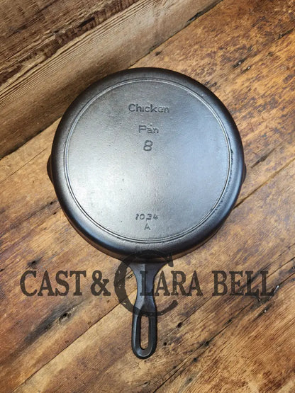 1930S Griswold Iron Mountain Series #8 Cast Chicken Pan 1034 Skillet