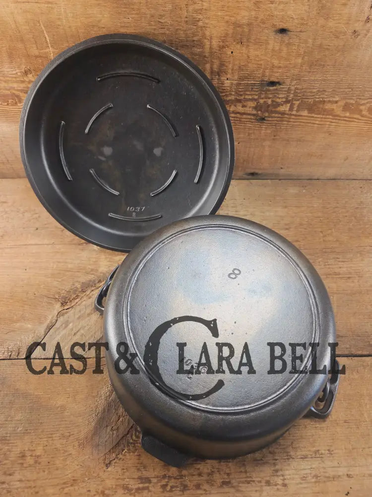 1930’s Griswold’s Iron Mountain series #8 Dutch Oven (1036C) with Lid (1037 B). Ready to make stews and chili! Dutch