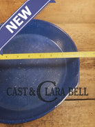 1930’s Wagner Unmarked #8 Cast Iron Sautee Skillet with blue speckled enamel! SC24 Skillet