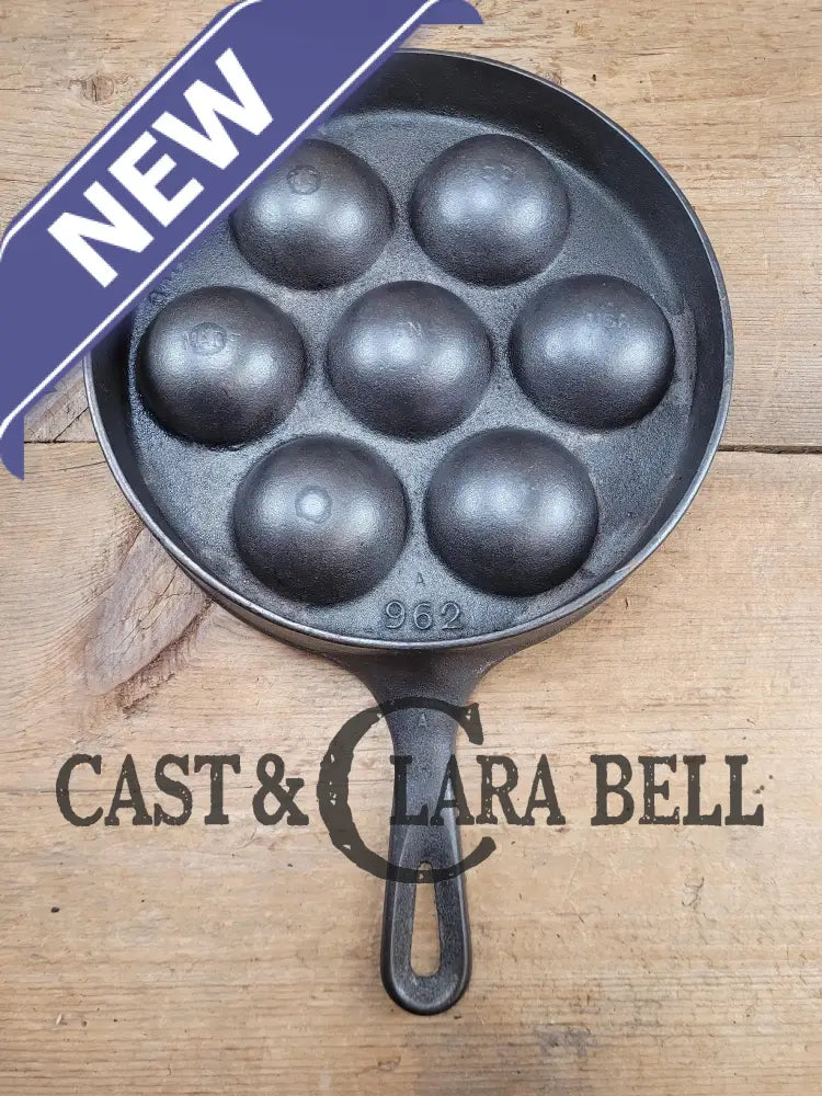 1940’S Era Griswold No. 32 Cast Iron Aebleskiver 962. Perfect For Poached Eggs And Delicious