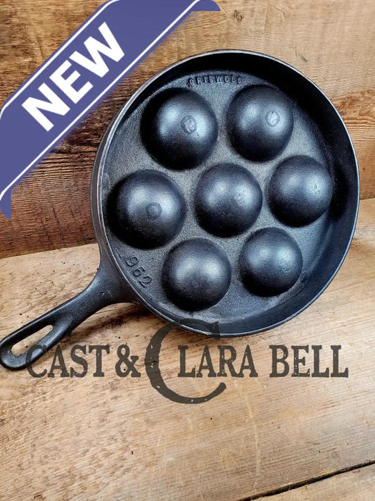 1940’S Era Griswold No. 32 Cast Iron Aebleskiver 962. Perfect For Poached Eggs And Delicious