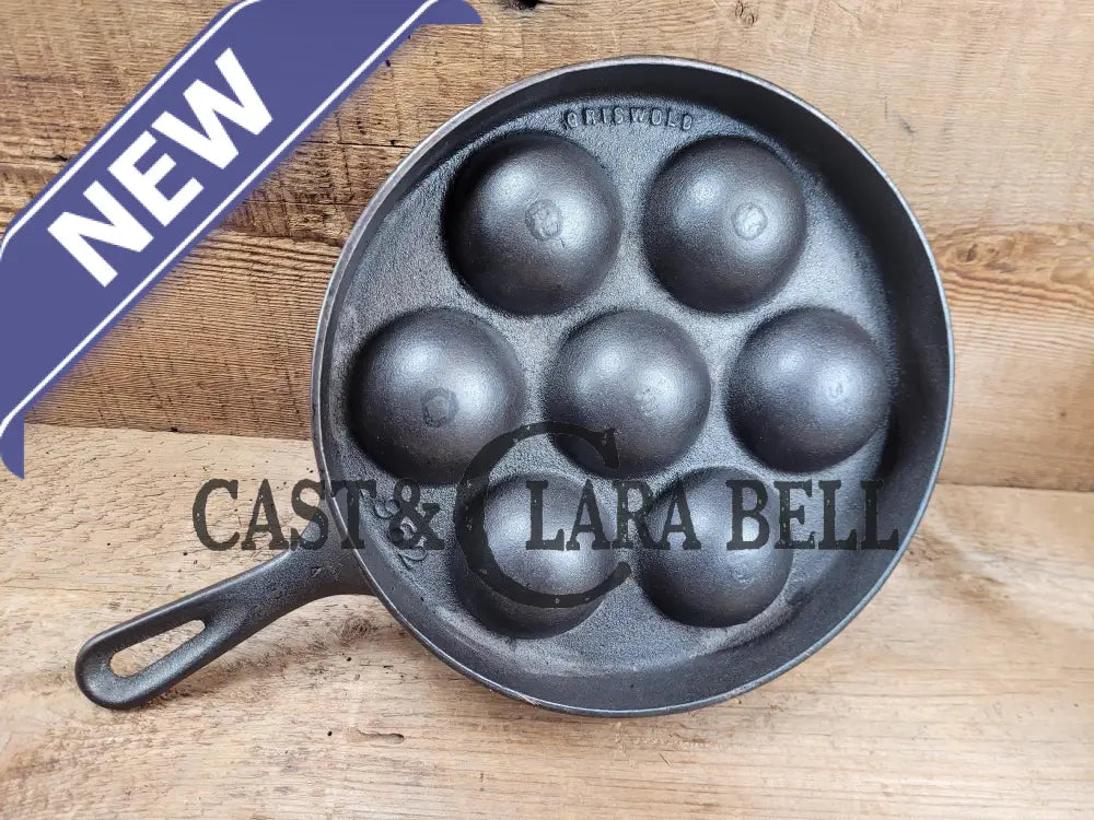 1940’S Era Griswold No. 32 Cast Iron Aebleskiver 962. Perfect For Poached Eggs And Delicious