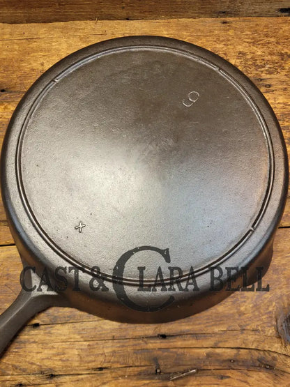 1940’S Era Three Notch Lodge #9 W Raised X Cast Iron Skillet. The Clara Bell Classic. Perfect For