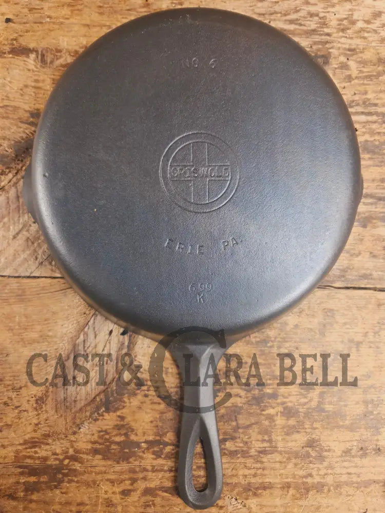 1940’s Griswold #6 Cast Iron Skillet with Small Block Logo and Smooth Bottom 699 K Skillet