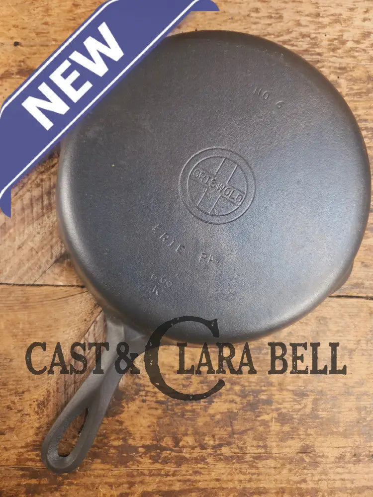 1940’s Griswold #6 Cast Iron Skillet with Small Block Logo and Smooth Bottom 699 K Skillet