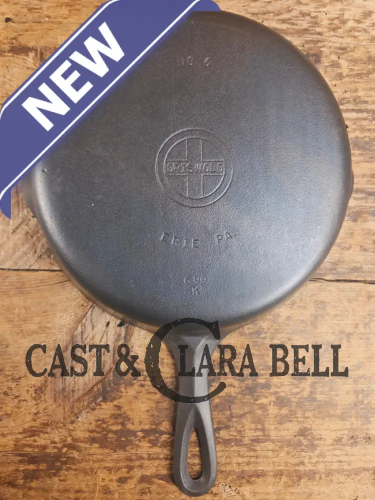 1940’s Griswold #6 Cast Iron Skillet with Small Block Logo and Smooth Bottom 699 K Skillet