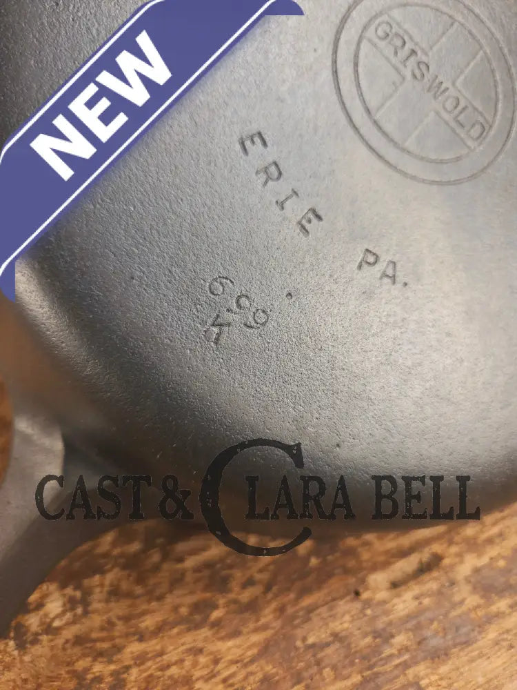 1940’s Griswold #6 Cast Iron Skillet with Small Block Logo and Smooth Bottom 699 K Skillet