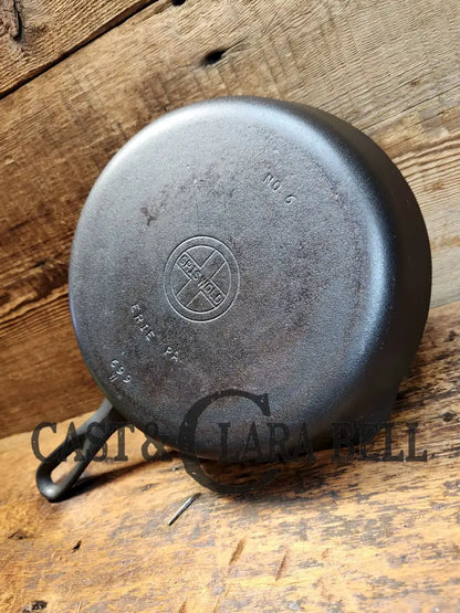 1940’S Griswold #6 Cast Iron Skillet With Small Block Logo Flat Handle And Smooth Bottom 699 W.