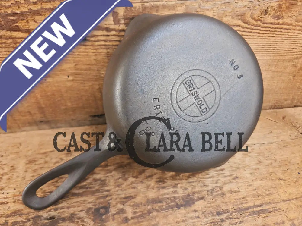 1940’s Griswold No. 3 Cast Iron Egg Skillet with Small Block Logo 709 D Skillet