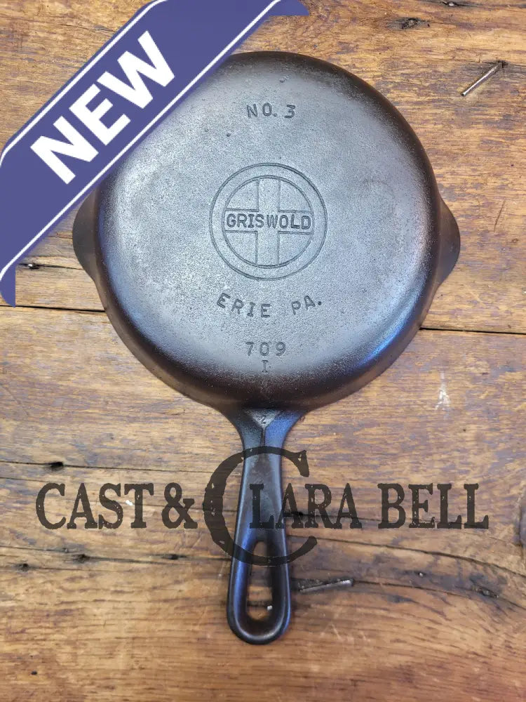 1940’S Griswold No. 3 Cast Iron Egg Skillet With Small Block Logo 709 I