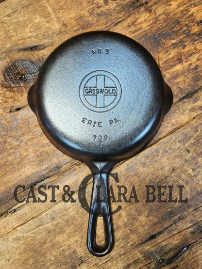 1940’S Griswold No. 3 Cast Iron Egg Skillet With Small Block Logo 709 I