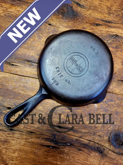 1940’S Griswold No. 3 Cast Iron Egg Skillet With Small Block Logo 709 I