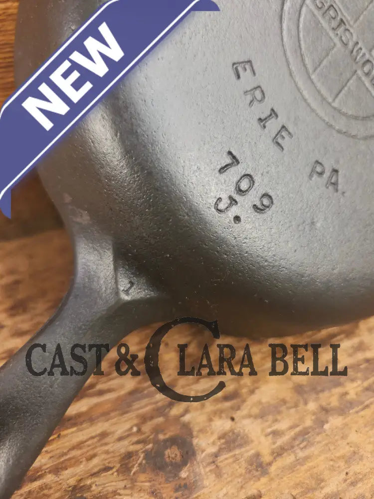 1940’s Griswold No. 3 Cast Iron Egg Skillet with Small Block Logo 709 J Skillet
